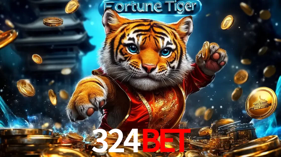 Imagem promocional do jogo de slot Fortune Tiger, com um tigre majestoso em traje tradicional cercado por uma fortuna em moedas de ouro, disponível agora no cassino 324BET.